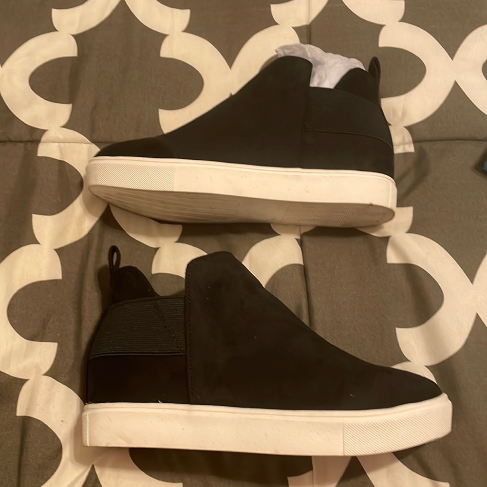 Black Suede wedge sneakers
